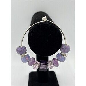 purple glass bead bracelet